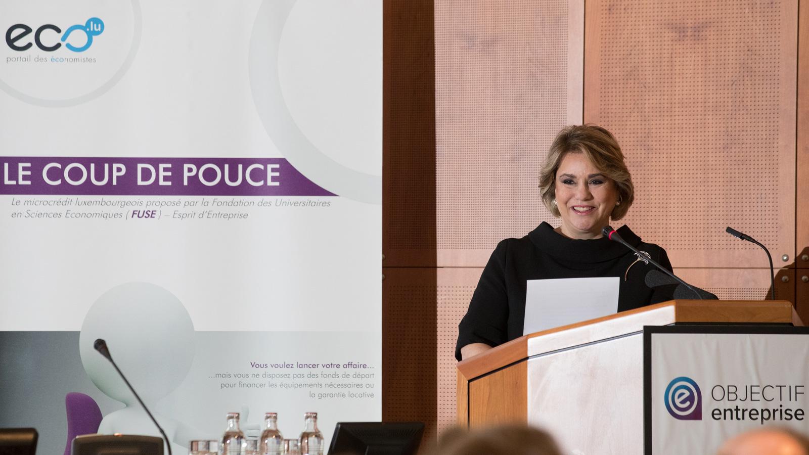 S.A.R. la Grande-Duchesse pendant son allocution.
